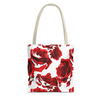 Rose Pattern Red Wine Tote Bag