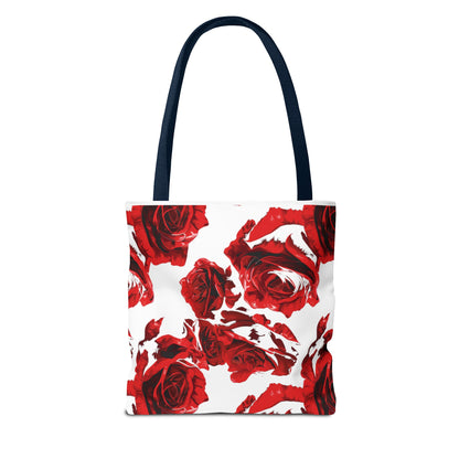 Rose Pattern Red Wine Tote Bag