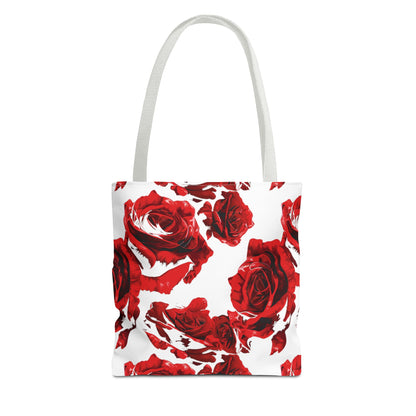 Rose Pattern Red Wine Tote Bag