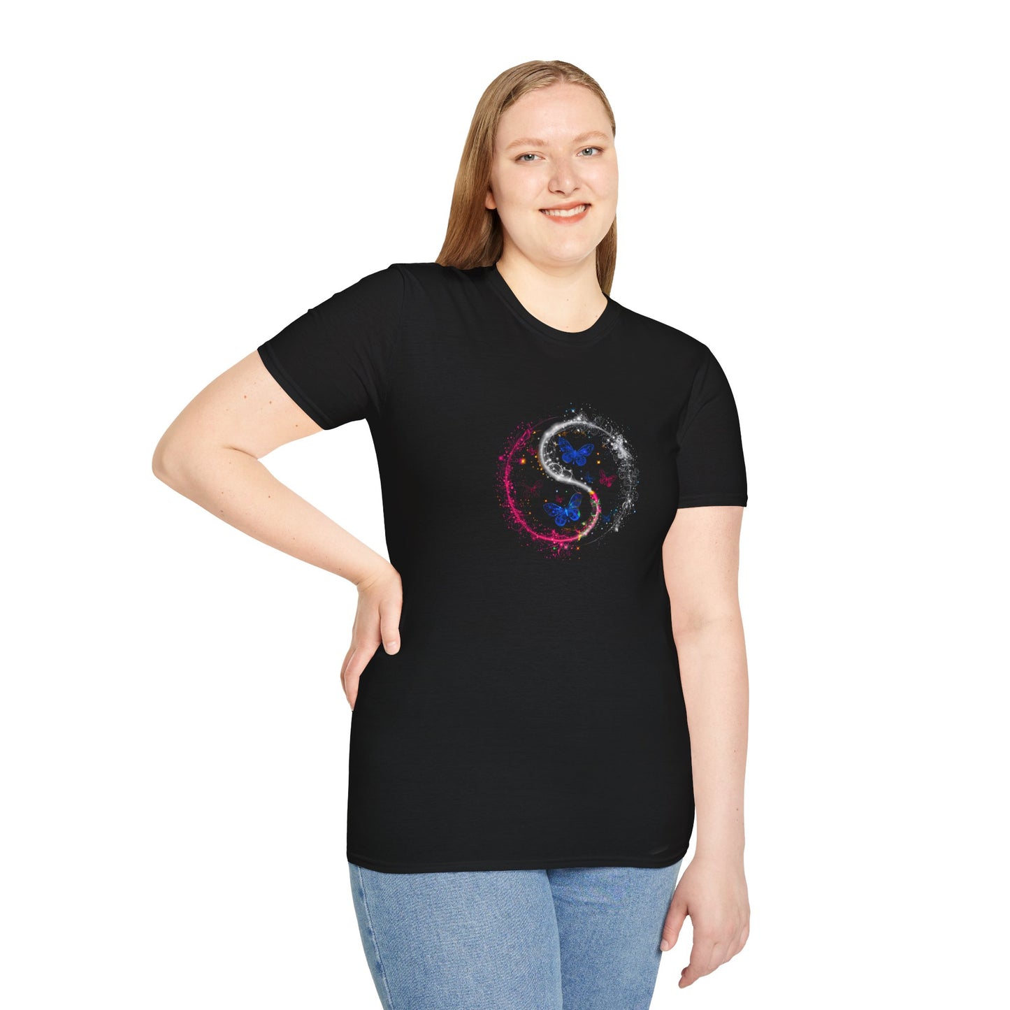 Balance in Motion: Firefly Yin Yang Symbol Tee