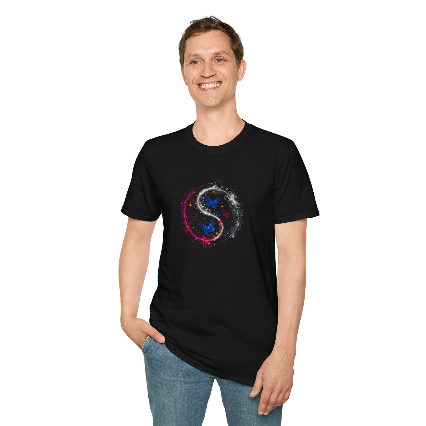 Balance in Motion: Firefly Yin Yang Symbol Tee