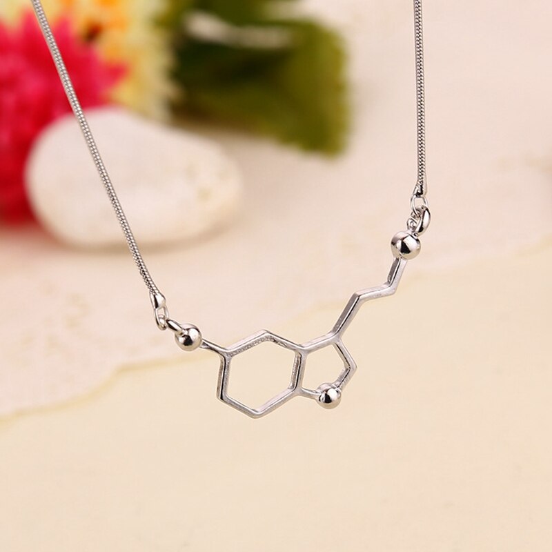 Serotonin Molecule Pendants Necklaces