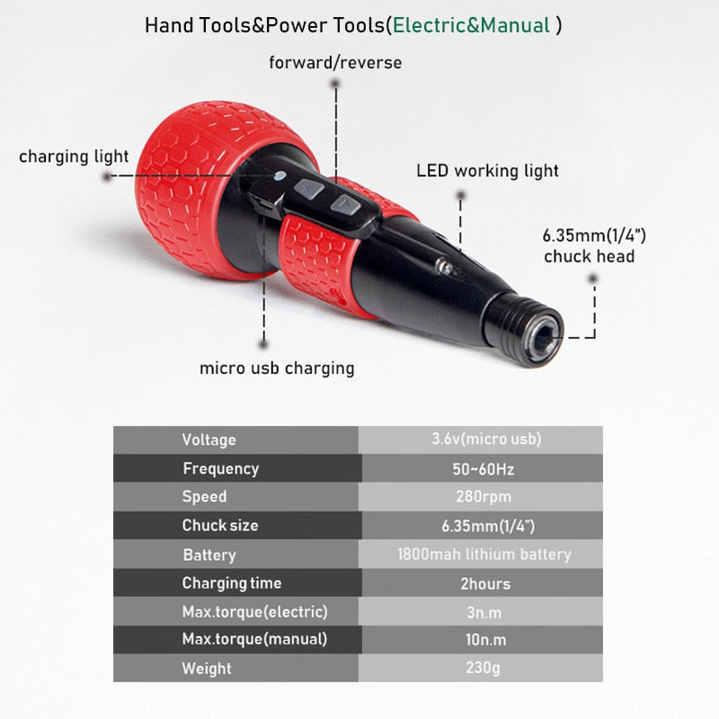 Cordless Electric Mini Drill Screwdriver