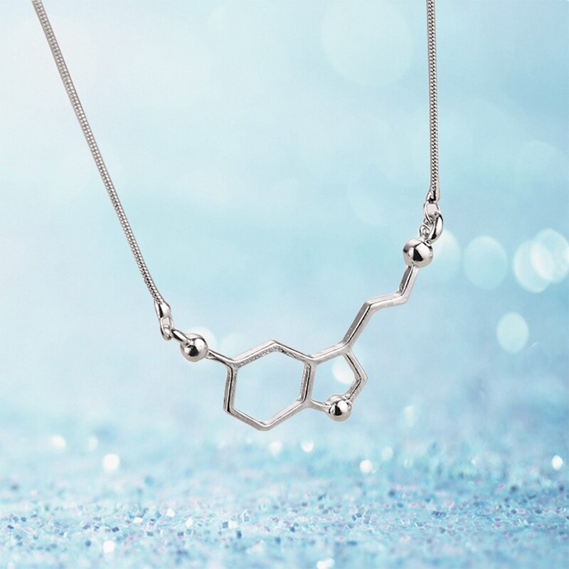 Serotonin Molecule Pendants Necklaces