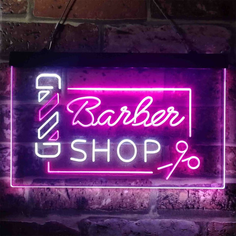 Neon Light Barber Shop Sign