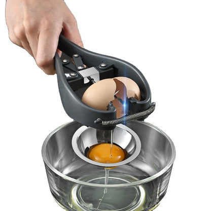 Egg opener with egg white separator