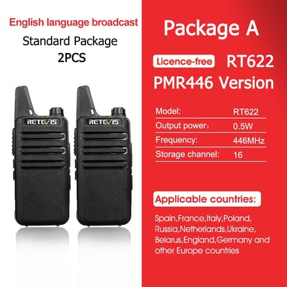 2 pcs Mini Walkie Talkie