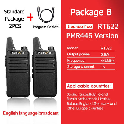 2 pcs Mini Walkie Talkie