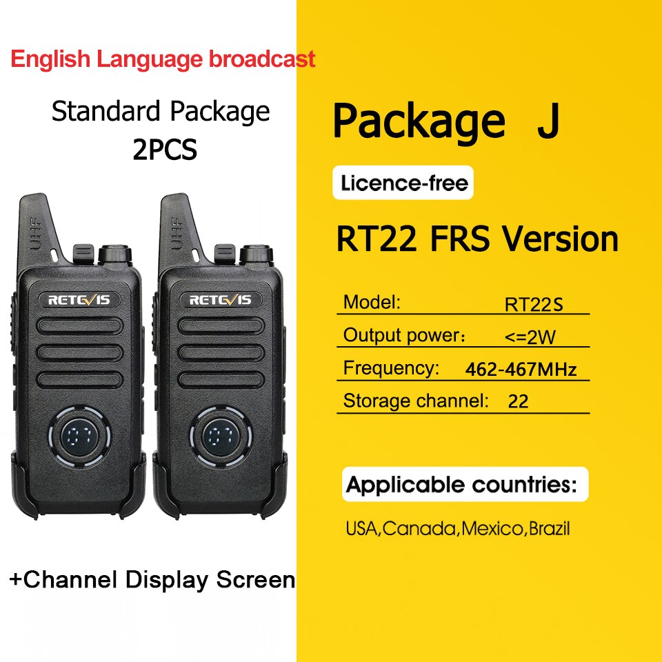 2 pcs Mini Walkie Talkie