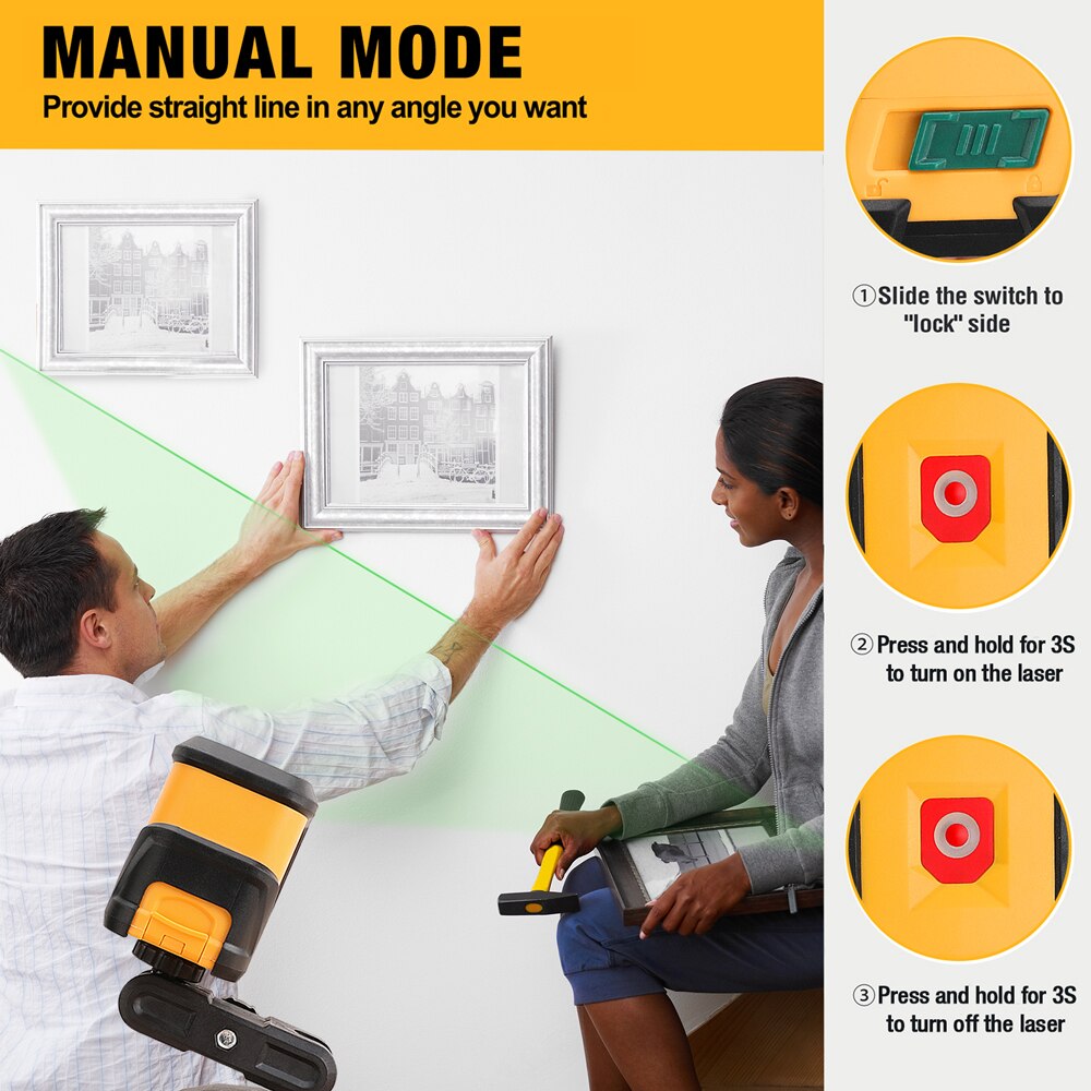 65FT Laser Level Self-Leveling Cross