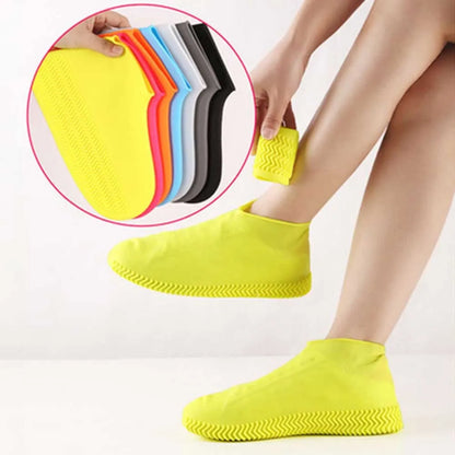 Waterproof Silicone Shoe Covers Non-Slip Rubber Overshoes For Rainy Days Reusable Boot Protectors S/M/L Wet Weather Accessories
