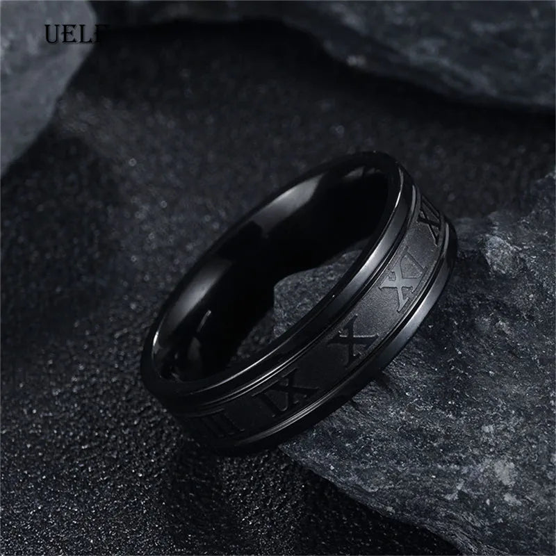 Classic Roman Numeral Engraved Finger Ring