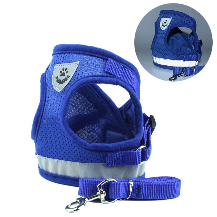 Reflective Safety Dog Harness and Leash Set