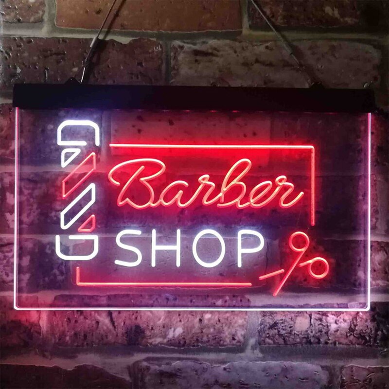 Neon Light Barber Shop Sign