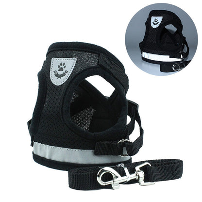 Reflective Safety Dog Harness and Leash Set