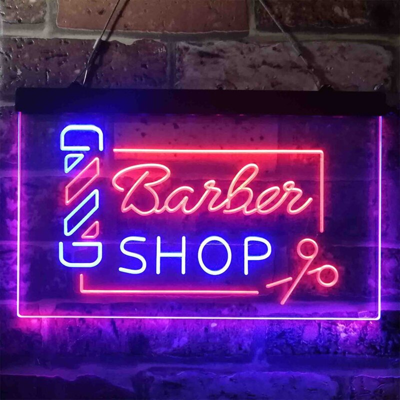 Neon Light Barber Shop Sign