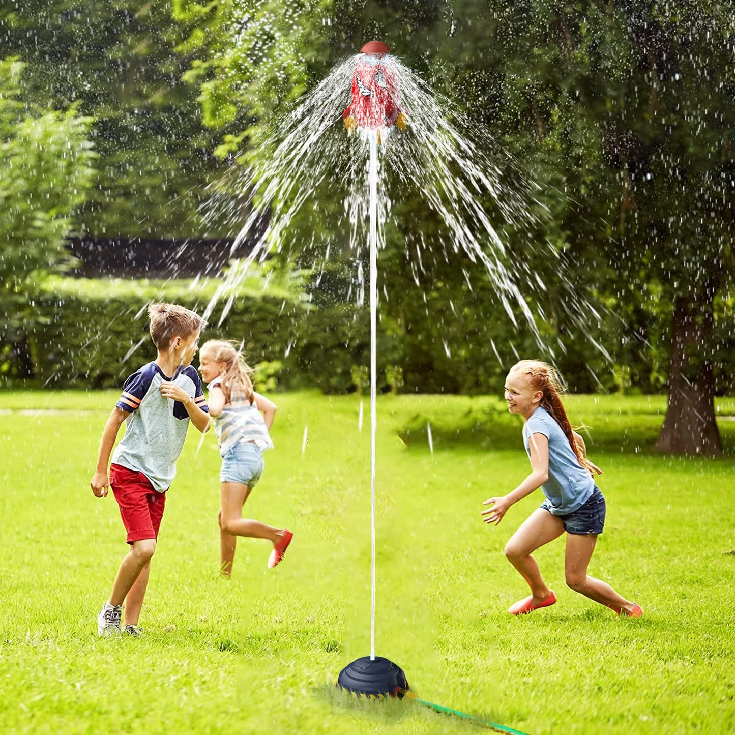 Water Spray Flying Rocket for Backyard Play