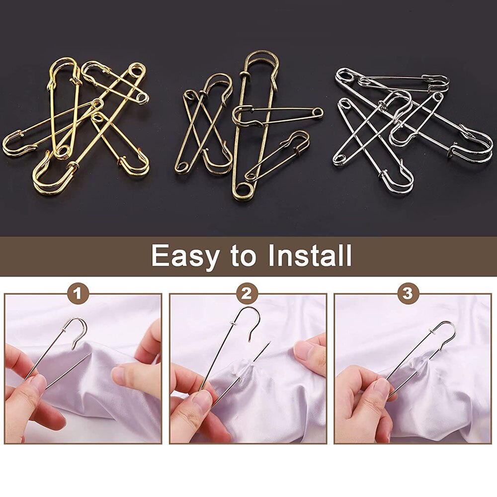 10 Large Safety Pins