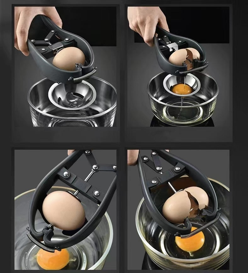 Egg opener with egg white separator