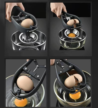 Egg opener with egg white separator