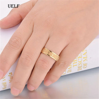 Classic Roman Numeral Engraved Finger Ring