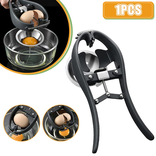 Egg opener with egg white separator