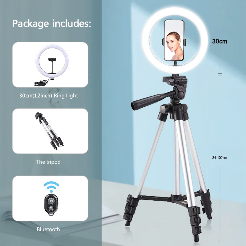 LED Ringlight Lighting With Tripod