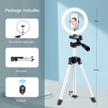 LED Ringlight Lighting With Tripod