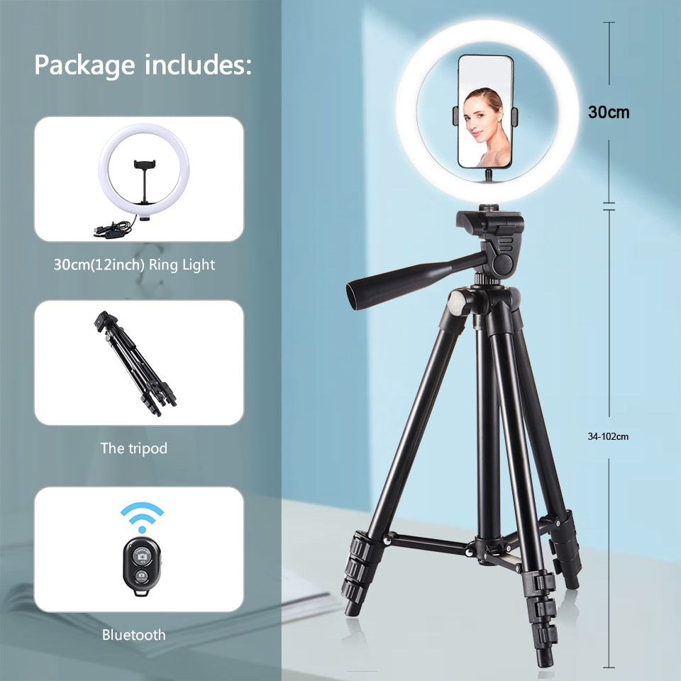 LED Ringlight Lighting With Tripod