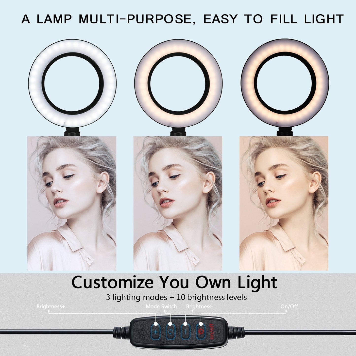 LED Ringlight Lighting With Tripod