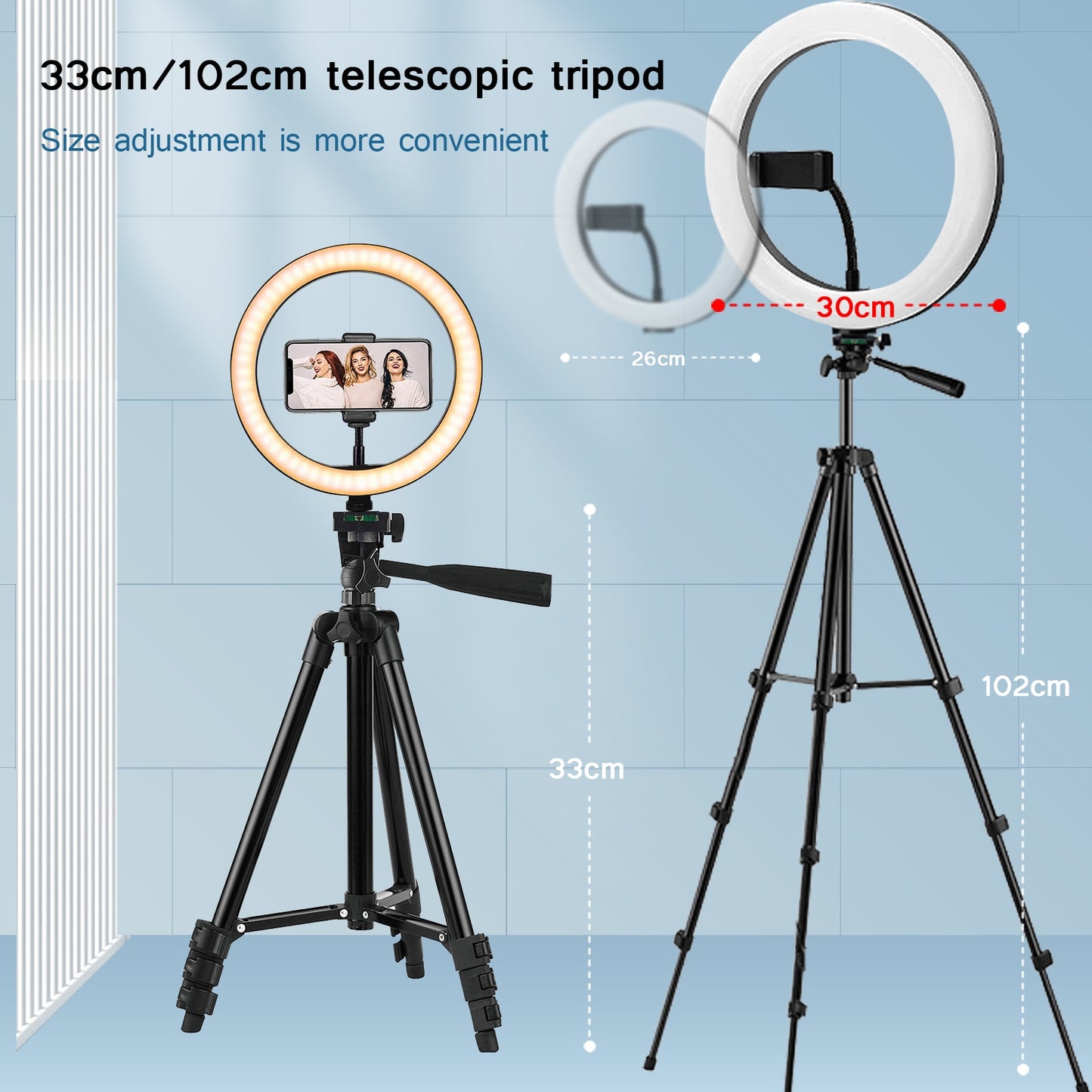 LED Ringlight Lighting With Tripod